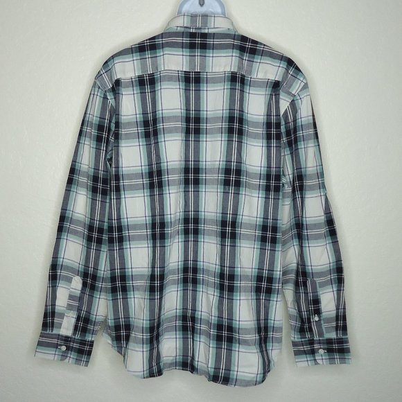 Old Navy* Men's Long‎ Sleeve Button Down Curved Hem Pocket Plaid Shirt~ Size XL - Picture 2 of 11